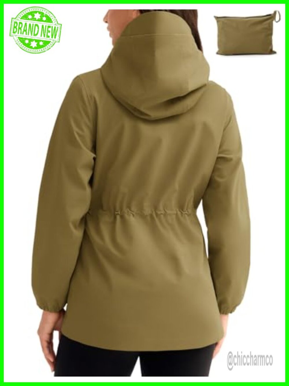 Lightweight Waterproof Rain Jacket Packable Hooded Windbreaker